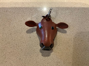 Leather cow / cattle keychains