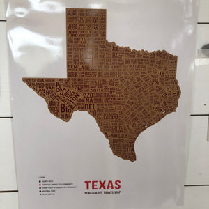 Texas scratch off travel map