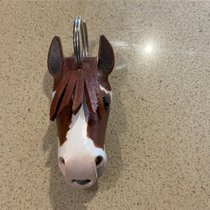 Leather horse and mule keychains