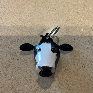 Leather cow / cattle keychains