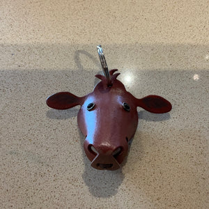 Leather cow / cattle keychains