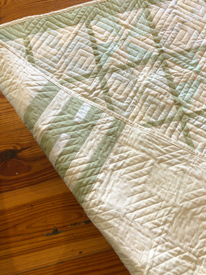 Green windmill baby quilt