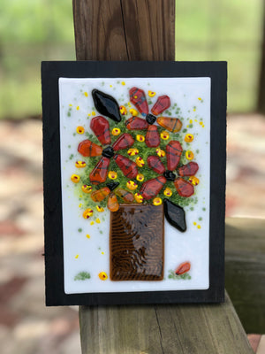 Fused Glass Flower Bouquet Wall Hangings