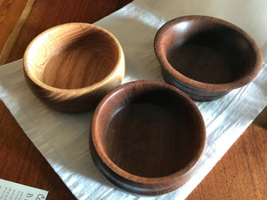 Small, turned wood bowls