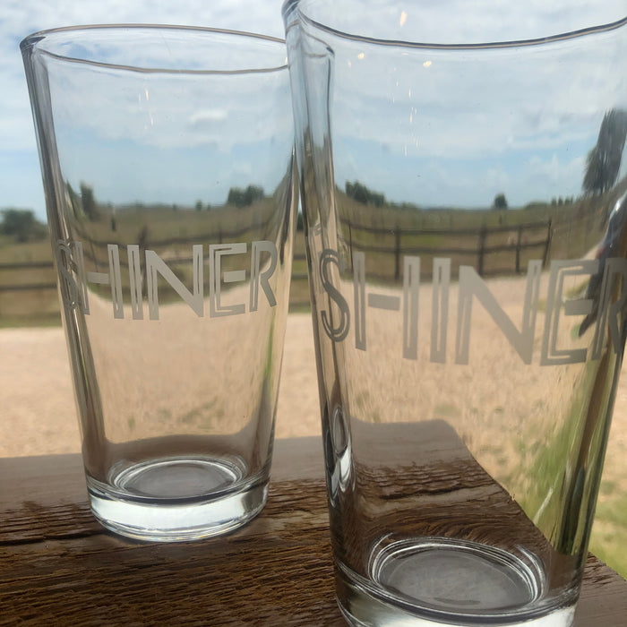 Etched Pint Glass