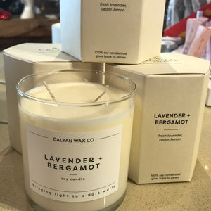 Glass tumbler candle lavender and bergamot