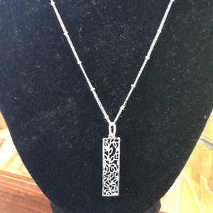 Silver Filigree Bar chain necklace