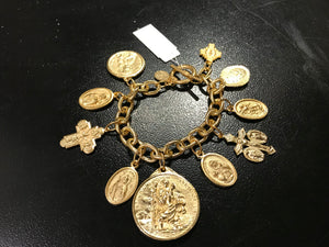 Gold Saints Charm Bracelet