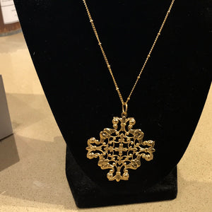 Hand cast gold filigree necklace