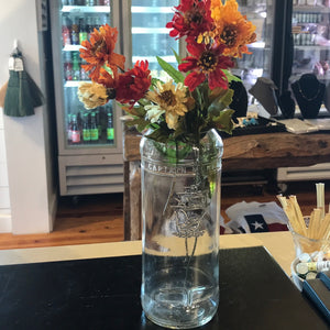 Recycled liquor bottle vases