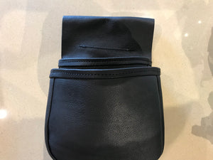 Black bison leather game and shell bag